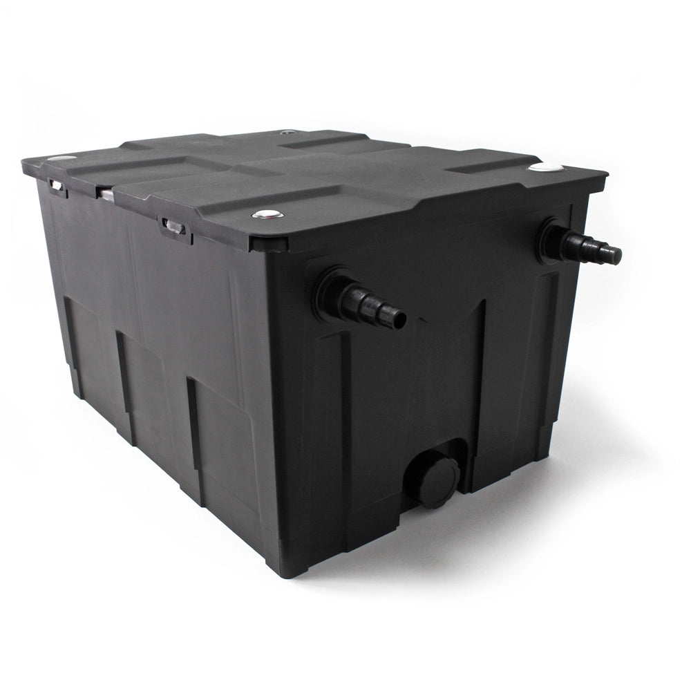 Set Filtro 60.000l Chiarificatore laghetto 18W Pompa NEO10000 80W Tubo 25m Skimmer