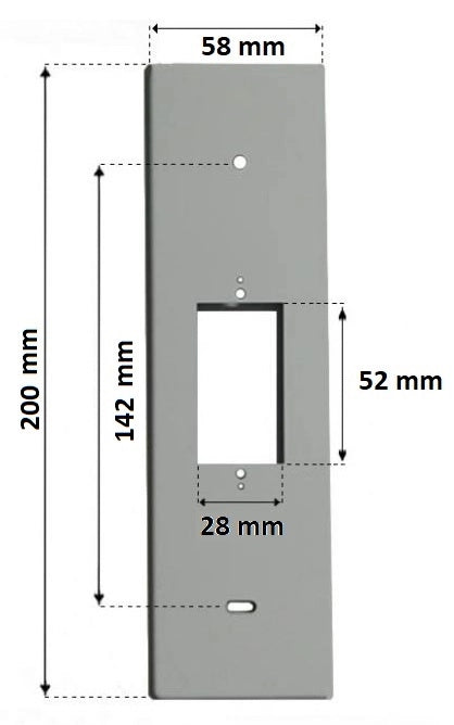 PLACCA 142MM IN ALLUMINIO OPACO CON PULSANTE COPRI AVVOLGITORE MOTORE TAPPARELLA