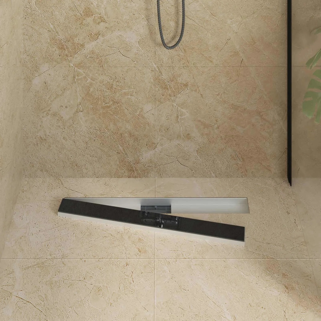 Drenaggio doccia con copertura in vetro Nero 70 cm 42015951