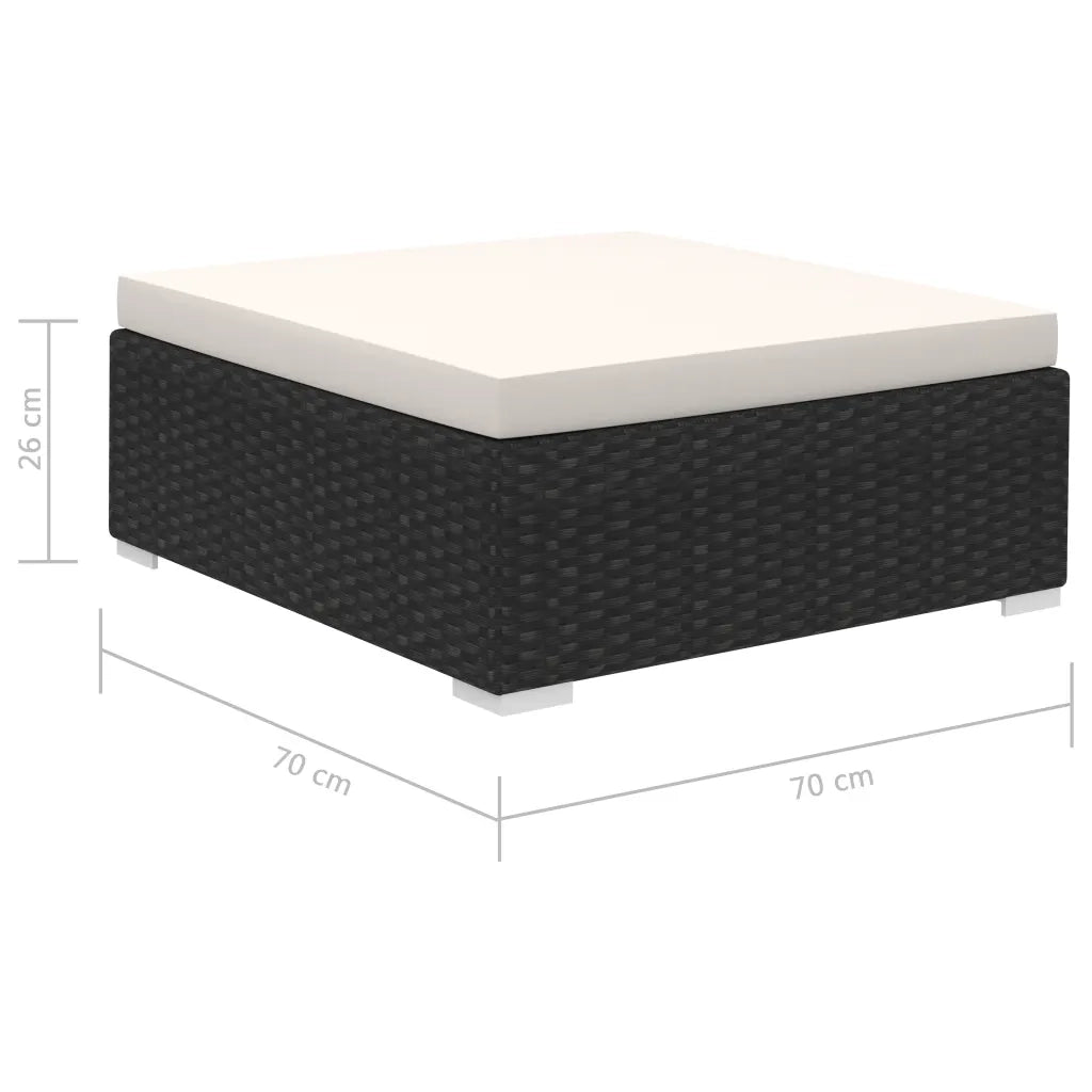 Set Divani da Giardino 12 pz con Cuscini in Polyrattan Nero 41263