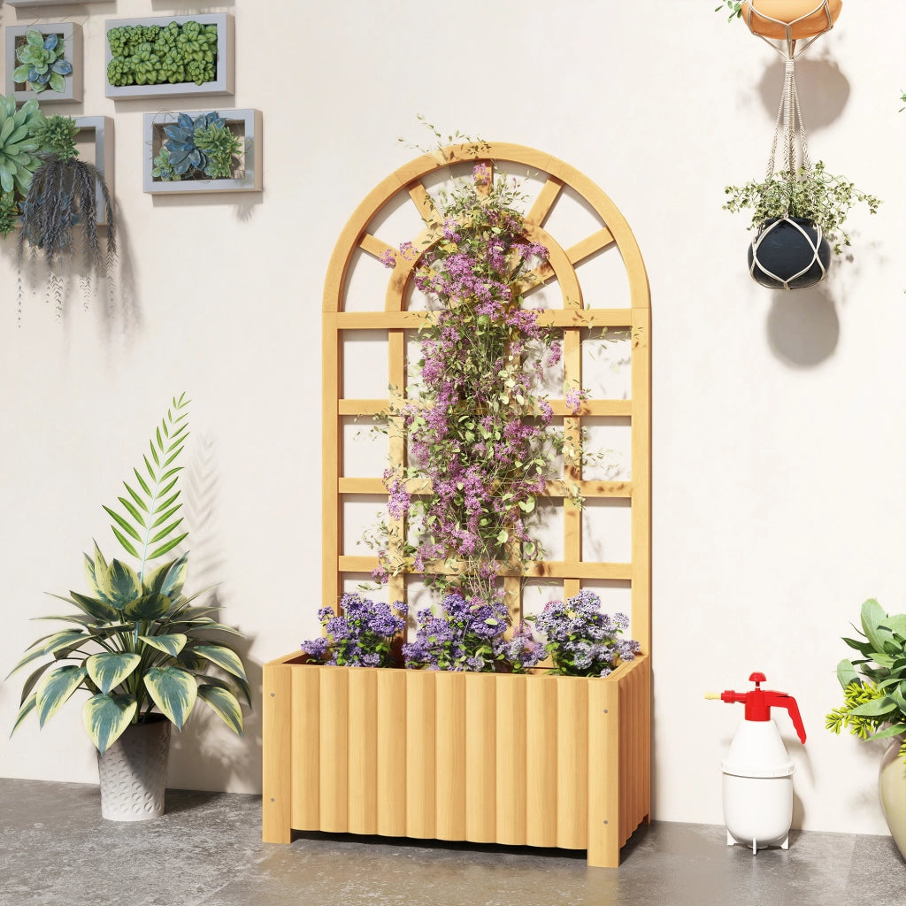Fioriera in Legno con Griglia e Drenaggio per Piante ¨C Minimal ¨C 60x30x120 cm