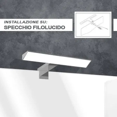 Lampada LED 30 cm triangolare con luce fredda e doppia installazione