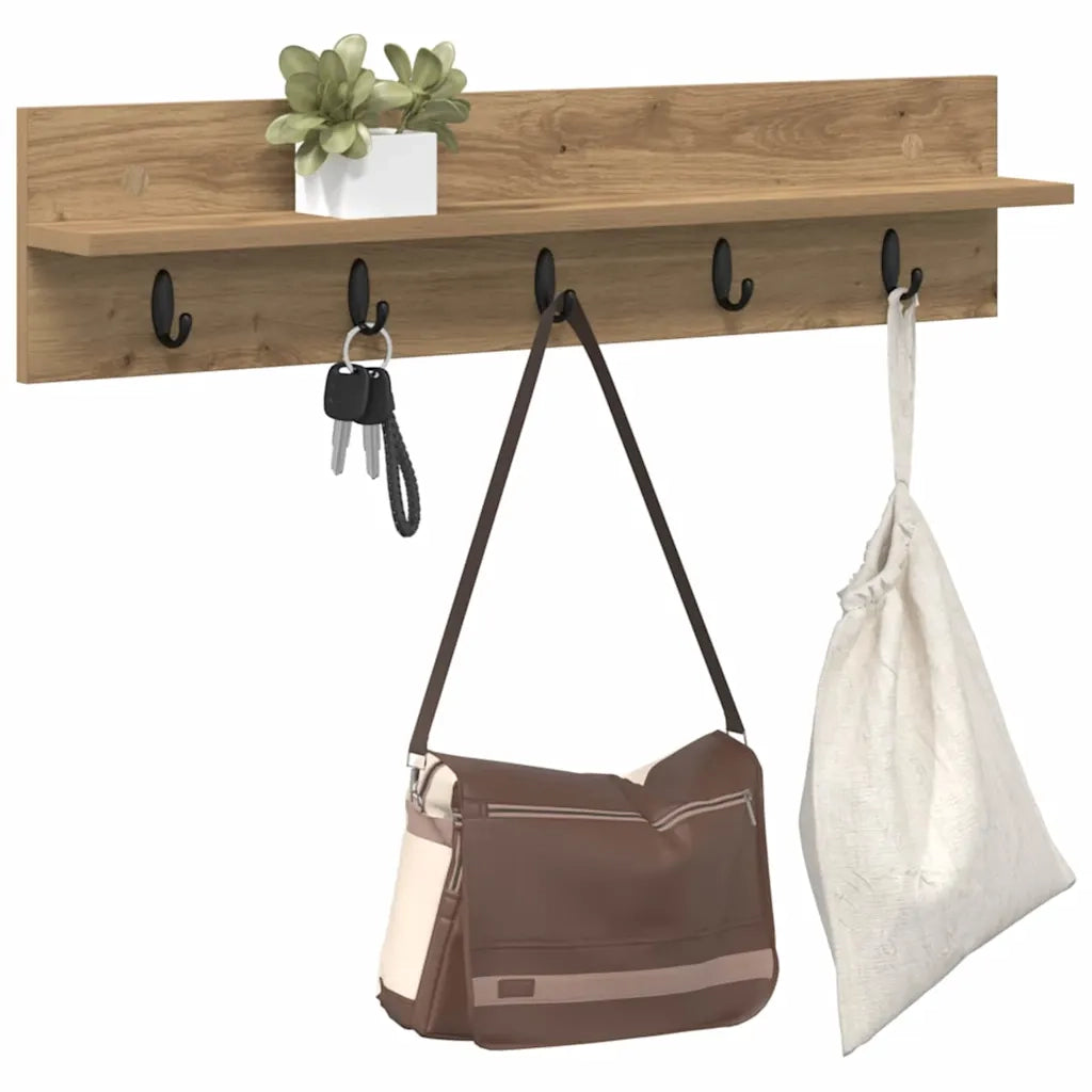 Appendiabiti a muro Rovere artigianale 80 x 10,5 x 18 cm CFW6615400