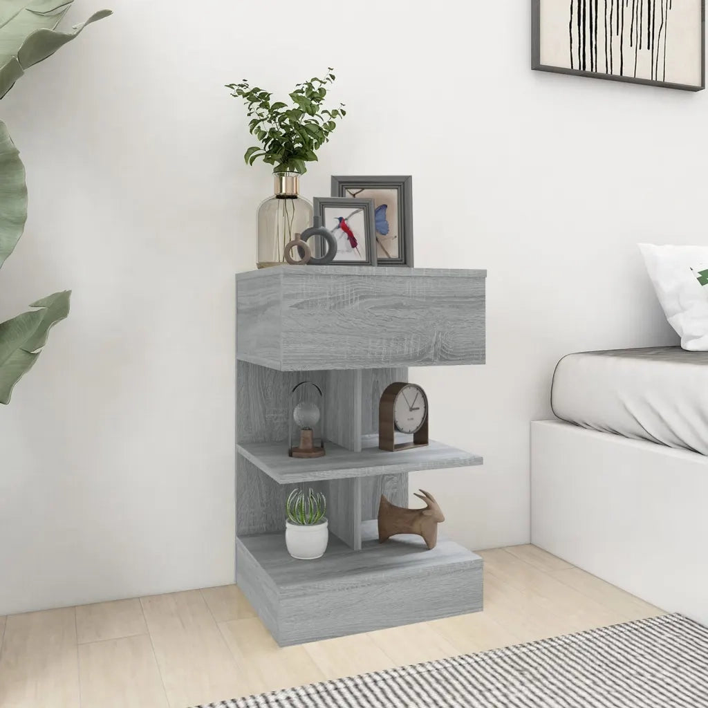 Comodino | Armadio da Notte | Mobiletto da notte Grigio Sonoma 40x35x65 cm in Legno Multistrato