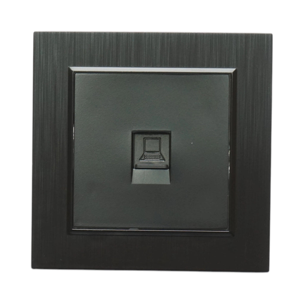 Presa internet RJ45 da incasso nera ABS 80x80mm