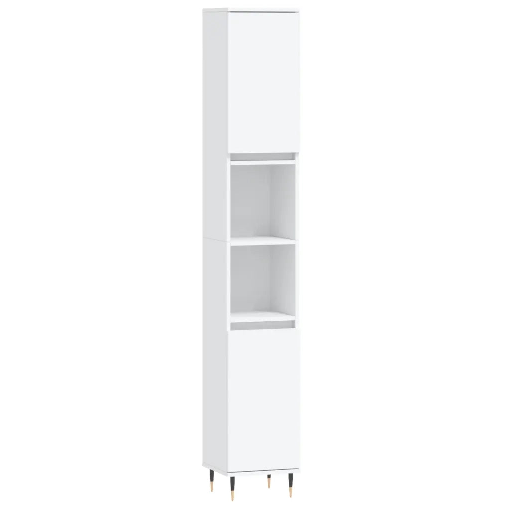 Armadietto da Bagno | Armadio da bagno Bianco 30x30x190 cm in Legno Multistrato