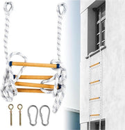Ladder Portatile 2 Metri - Ladder di Sicurezza per Adulti - con Grappini - Ladder di Emergenza per Esterno - Ladder per Balcone - Portata Massima 300 kg