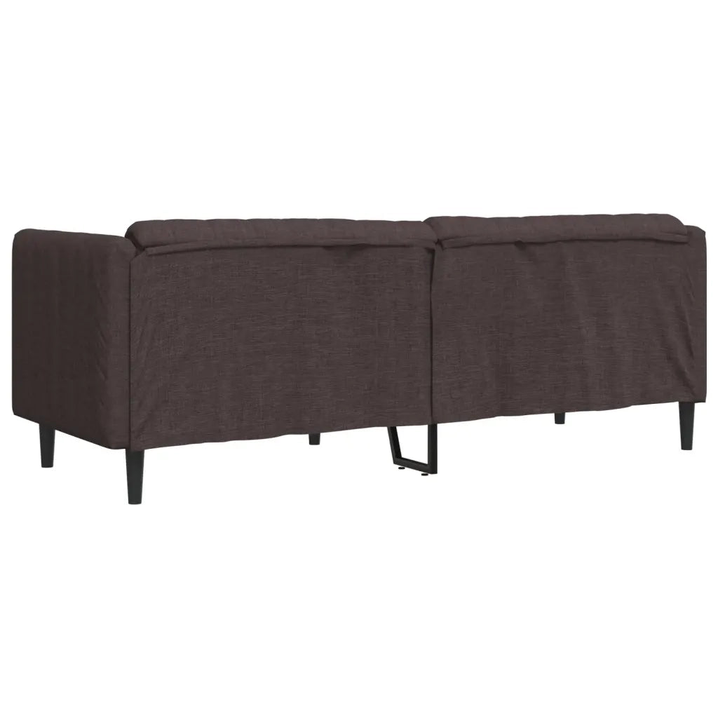 Divano a 3 Posti-Sofa 3 Posti Marrone Scuro in Tessuto