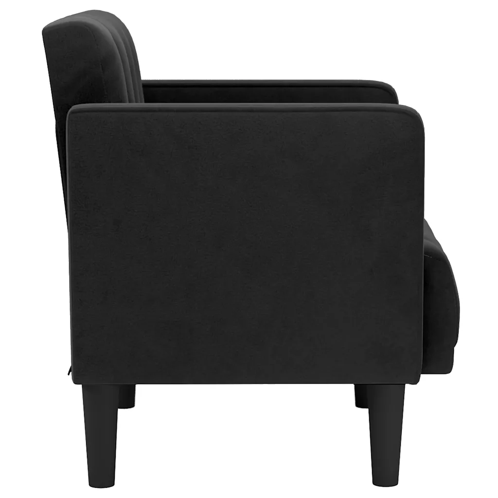 Divano Sedia con Braccioli Nero 53 cm in Velluto 4100557