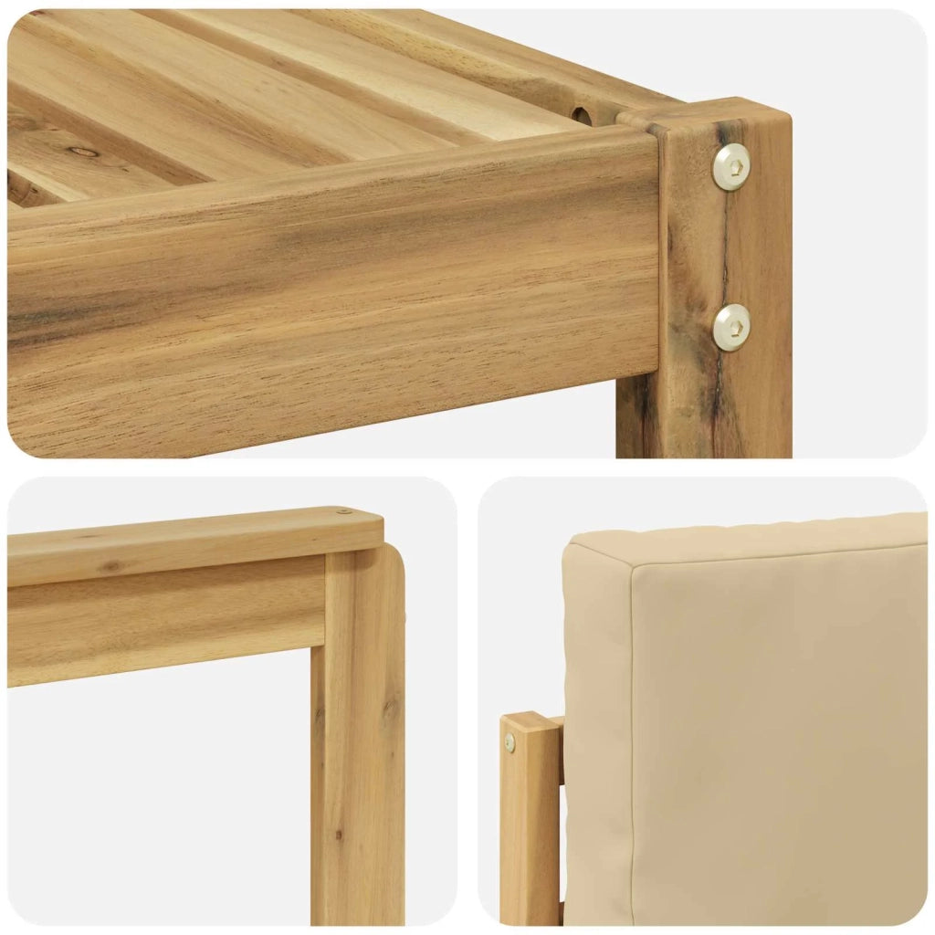 Set di divani da esterno con cuscino 9 pcs Bianco e Beige 3387412