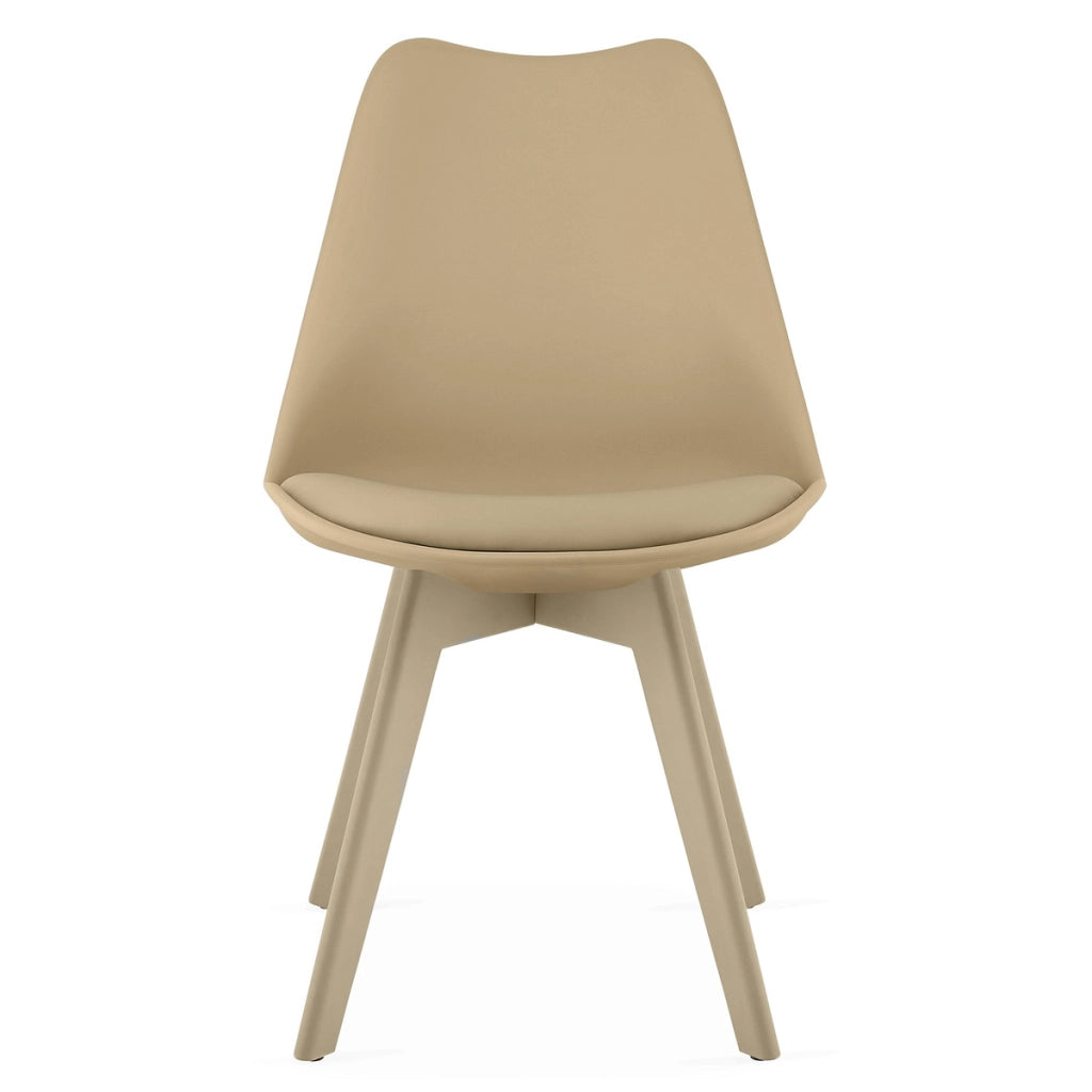 Set di 3 Sedie Mark in Polipropilene e Similpelle Beige