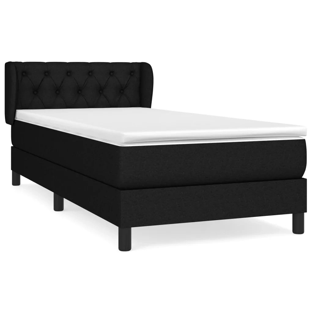 Giroletto a Molle con Materasso-Struttura Letto Nero 80x200 cm inTessuto 824863