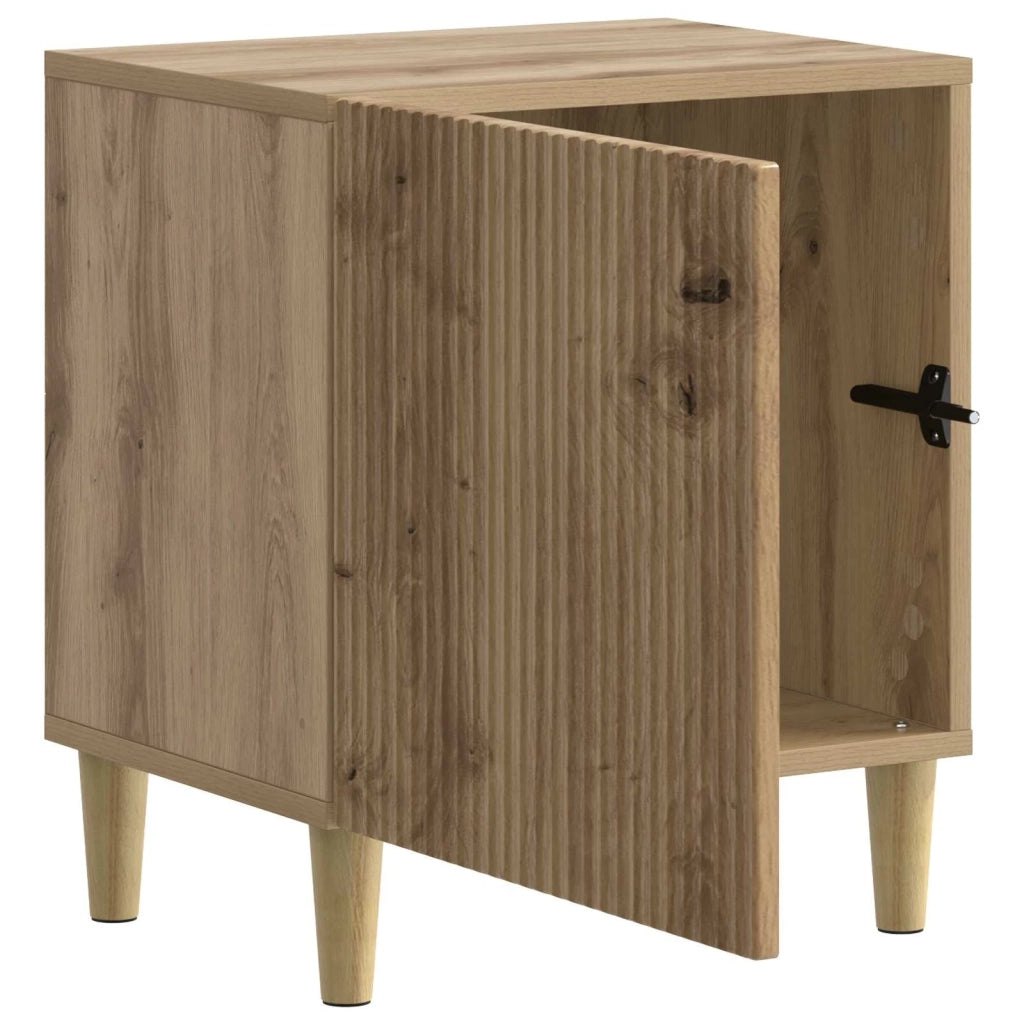 Set di 2 Comodini | Armadio da Notte | Mobiletto da notte Rovere Artigianale 43 x 34,5 x 50 cm
