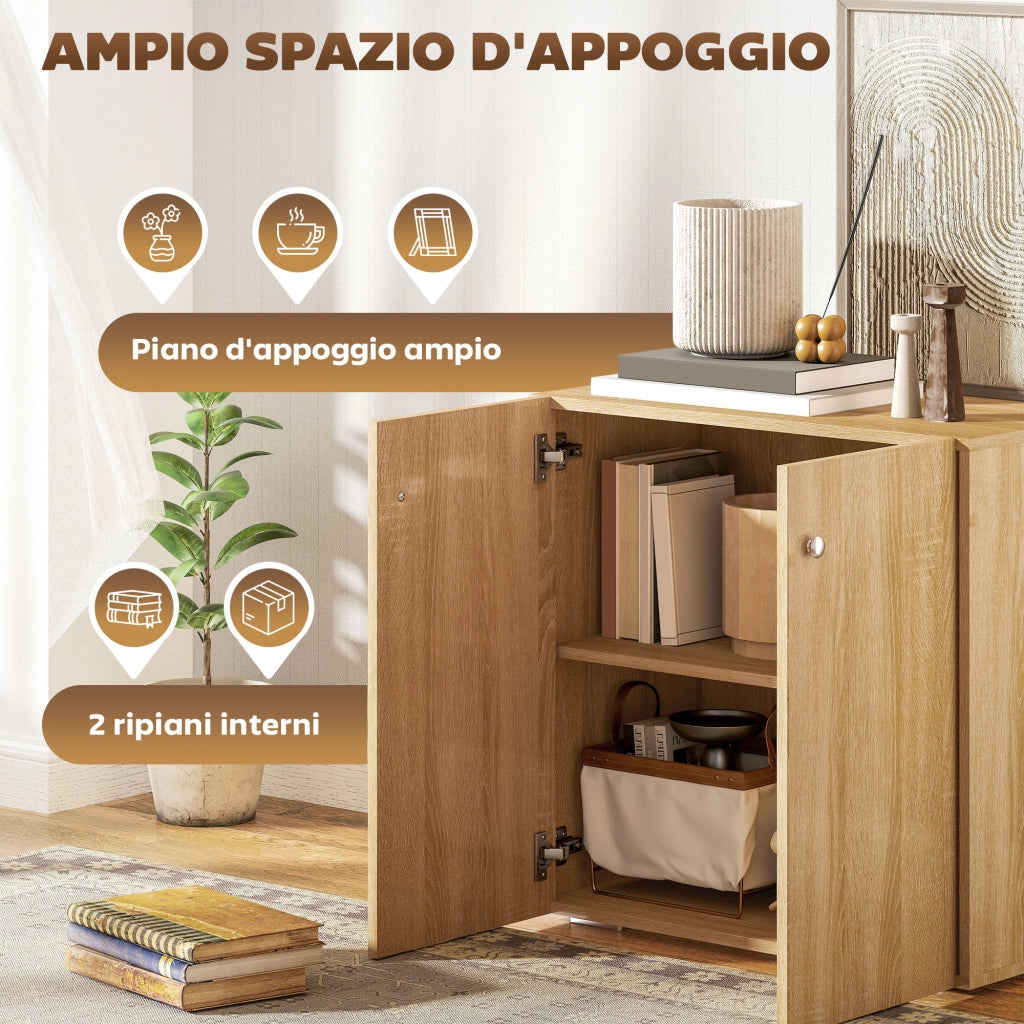 Mobile Multiuso 2 Ante ¨C Xylo ¨C Legno Alluminio 70x39x70cm