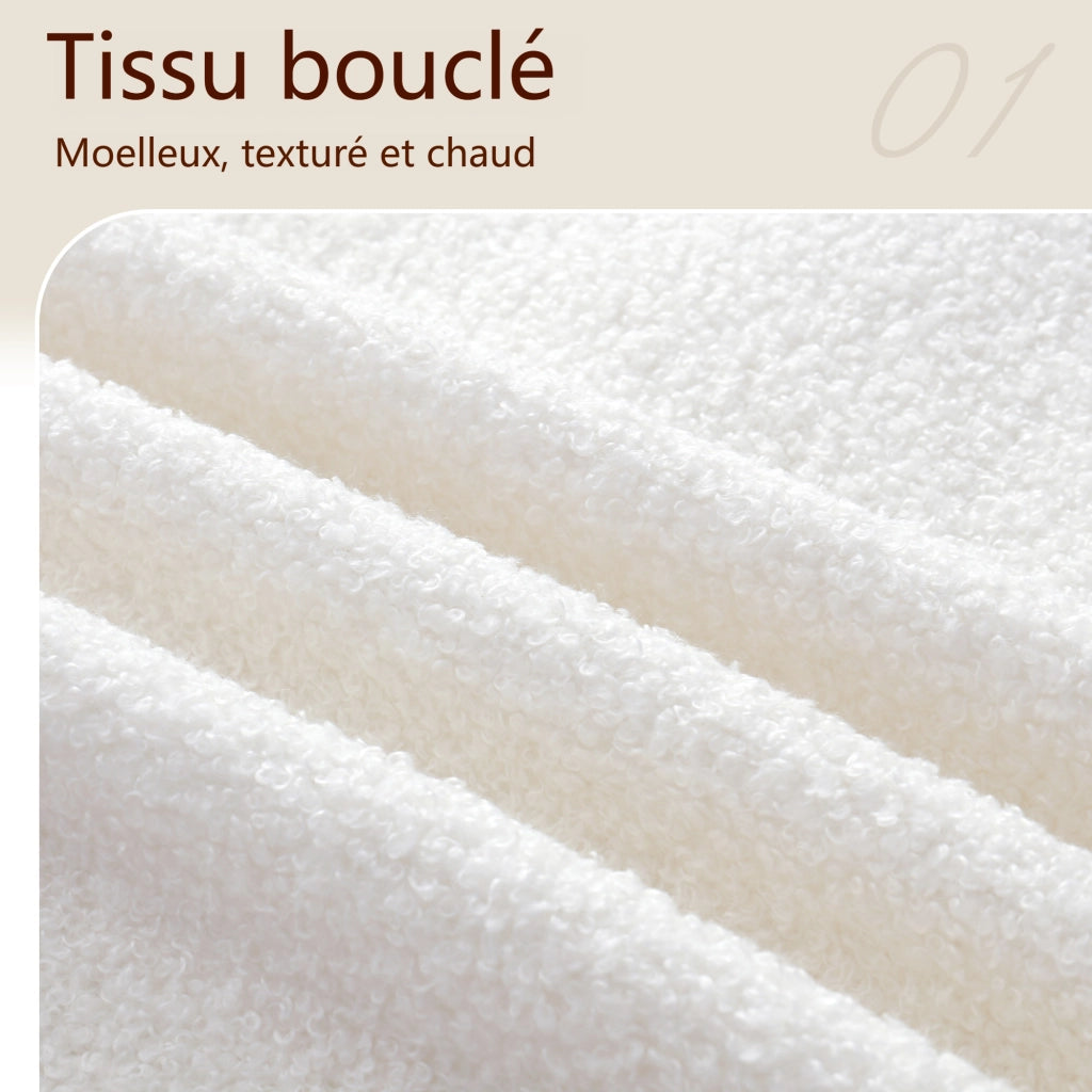 letto imbottito bouclé bianco 160 x 200 cm