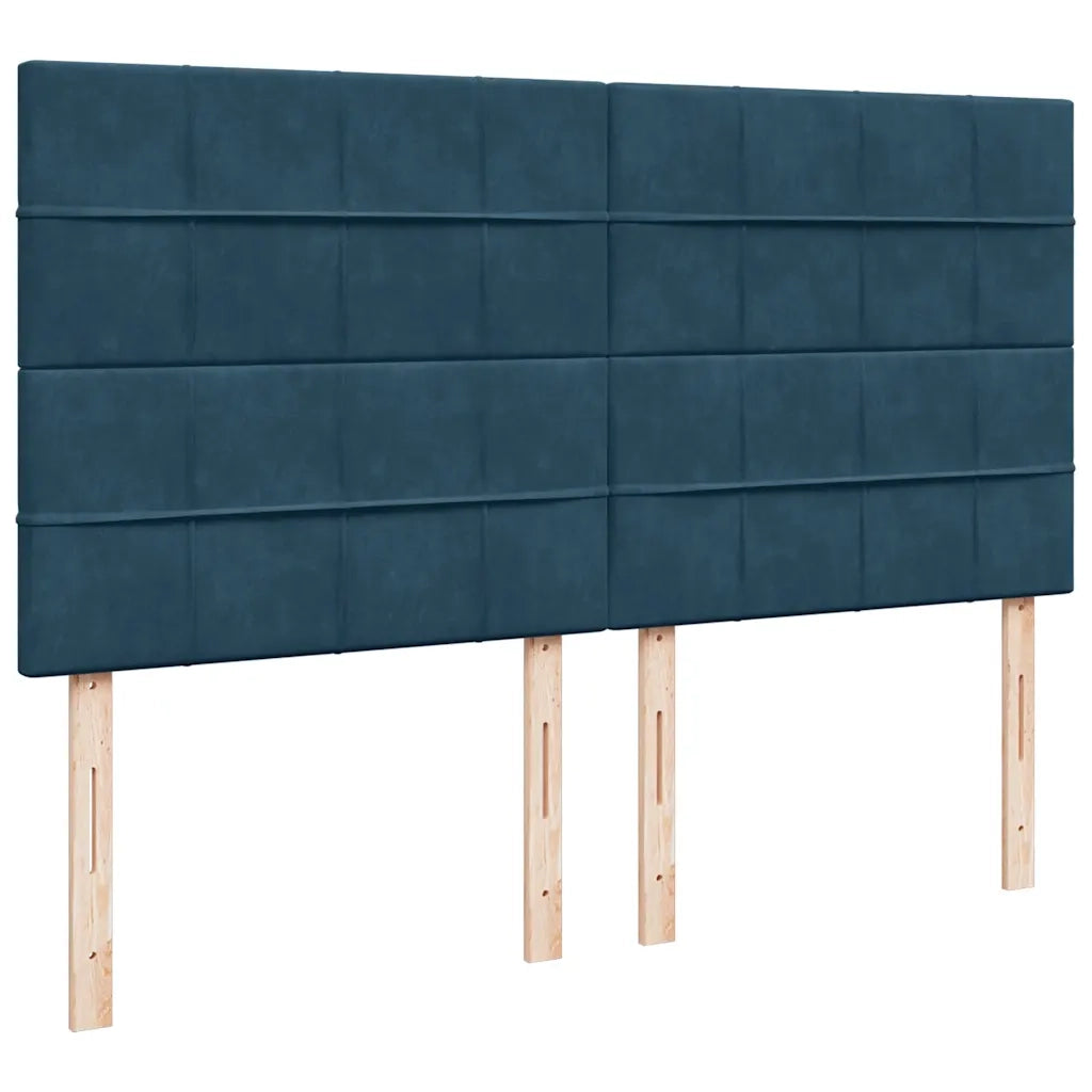 Giroletto a Molle con Materasso Blu 200x200 cm in Velluto 3294734