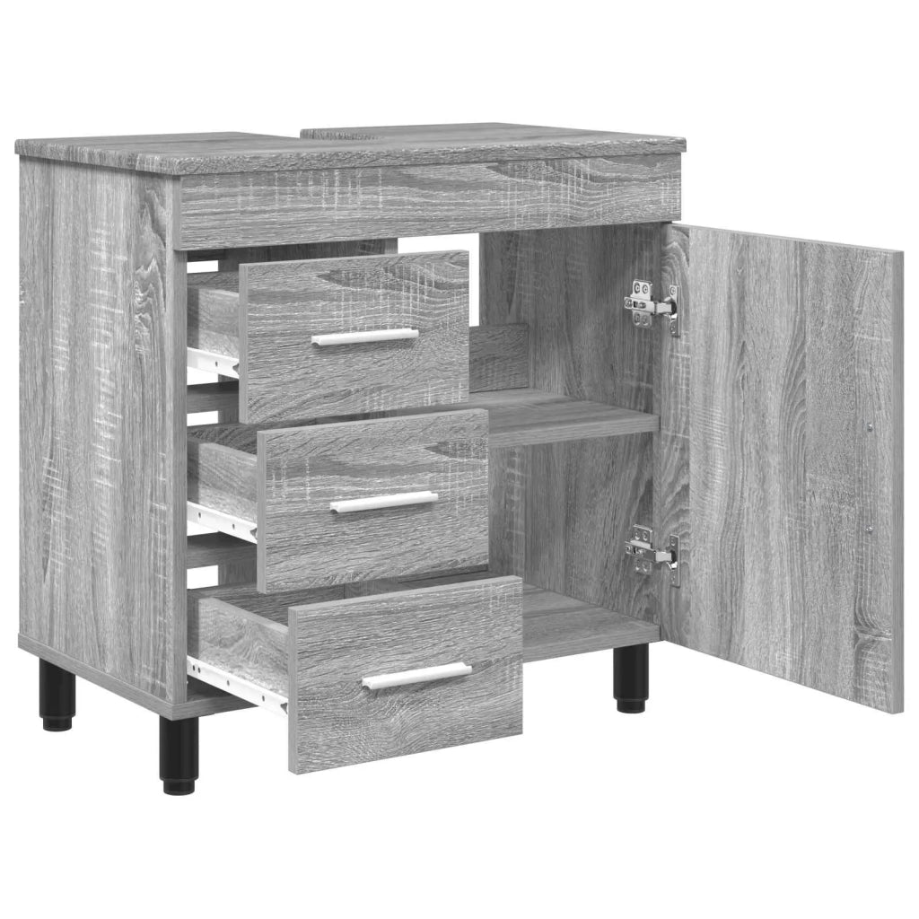 Mobiletto da bagno Sonoma grigio 60 x 35 x 60 cm 889381