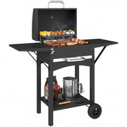 Barbecue a Carbone con Termometro e Ruote - Xylo - Nero, 110x46.5x101 cm