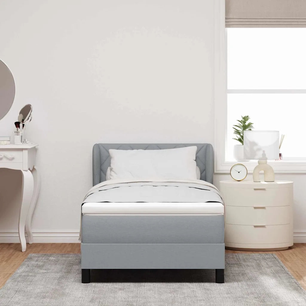 Letto a molle con materasso Grigio chiaro 90 x 190 cm Tessuto 3340059