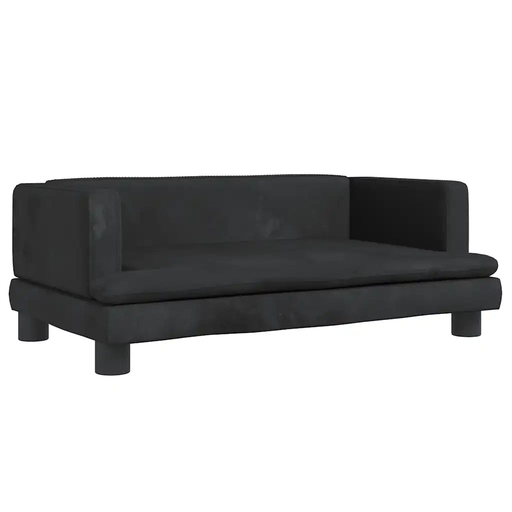 Divano per Bambini-Sofa-Divanetto Nero 80x45x30 cm in Velluto