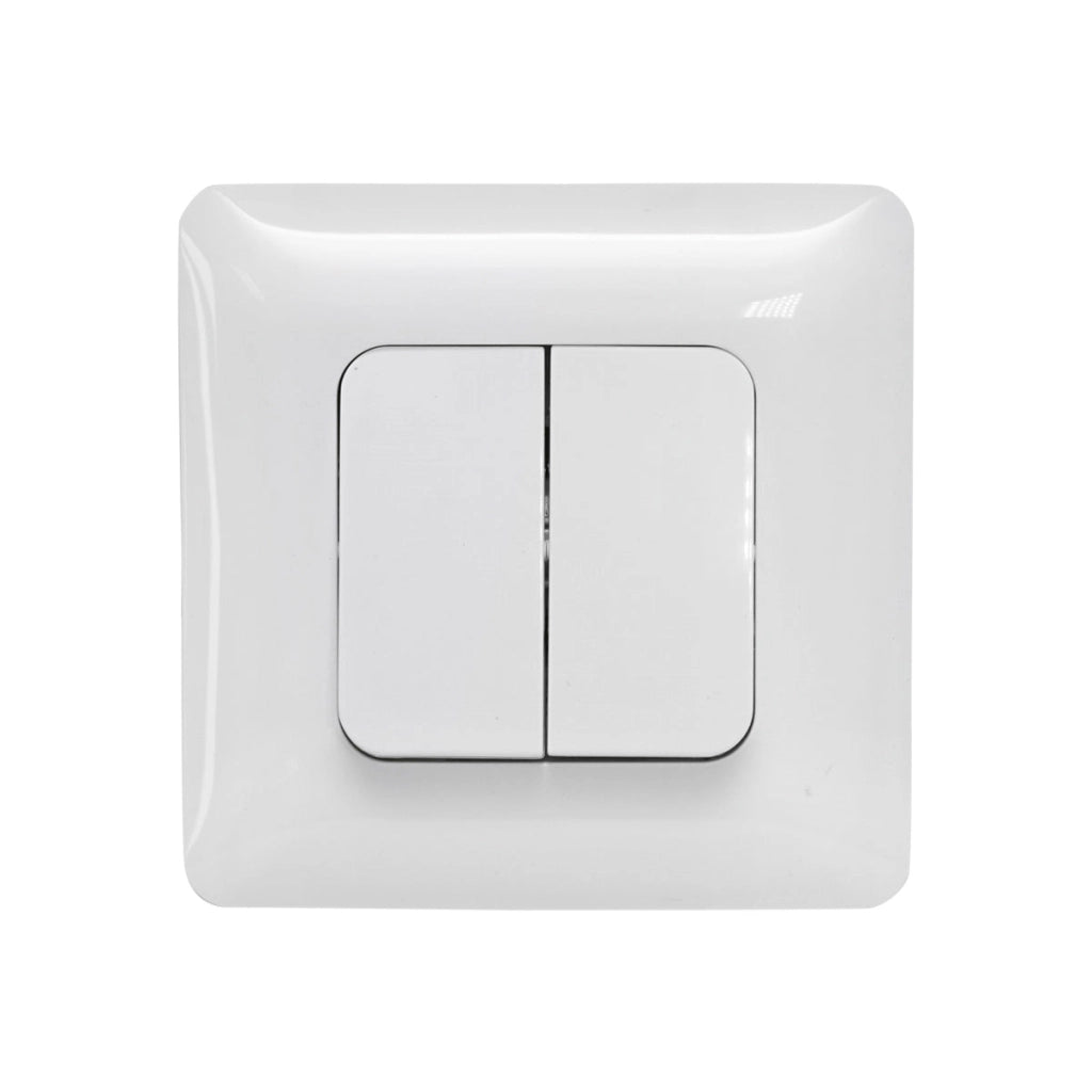 Doppio interruttore bianco ST 220V - 250V, 10A da incasso