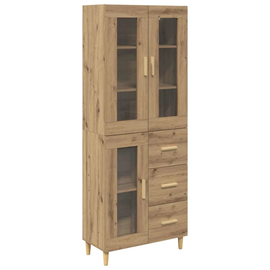 Credenza con Cassetto-Buffet-Armadio da cucina Rovere artigianale 69,5 x 34 x 180 cm 486918