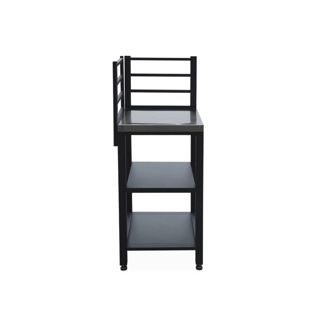 Mobile da esterno in acciaio 2 ripiani, 48.5cm, nero