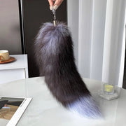 Coda di volpe realistica in nepbont - 38cm, coda sciolta, decorativa, porta chiavi e borse.