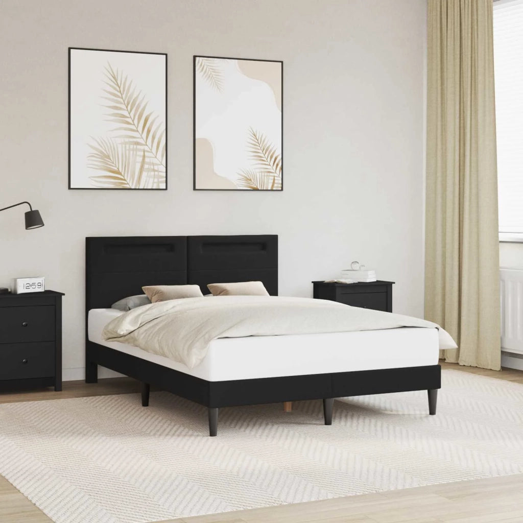 Letto matrimoniale | Letto per adulti | Struttura del letto con testiera Nero 160 x 200 cm Similpelle