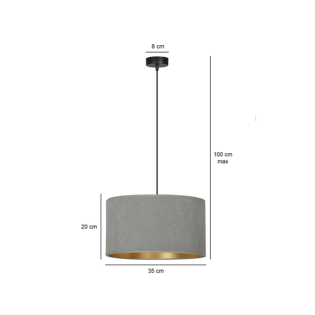 Lampada sospensione Emibig Hilde grigia Ø35 E27 dimmer