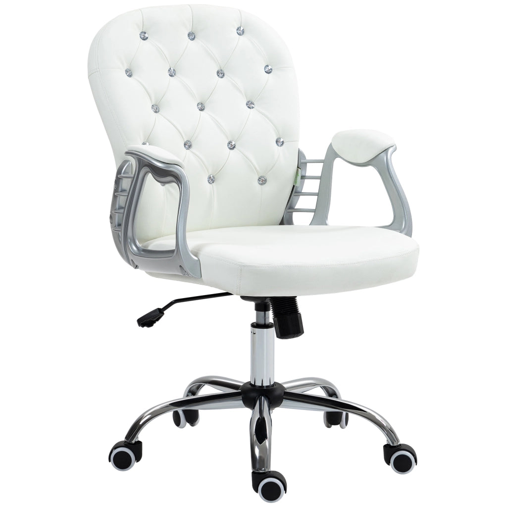 Sedia da Ufficio ¨C Minimal ¨C Schienale Imbottito Braccioli Bianco