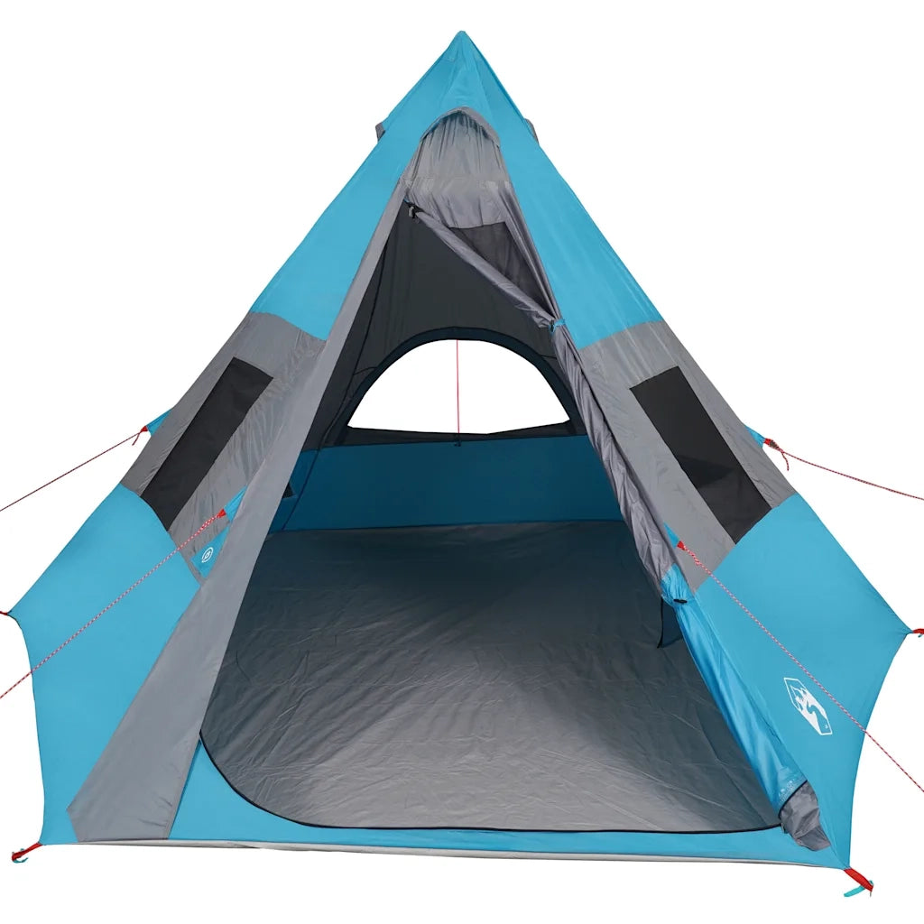 Tenda da Campeggio Tipi per 7 Persone-Tenda per Famiglie Blu Impermeabile
