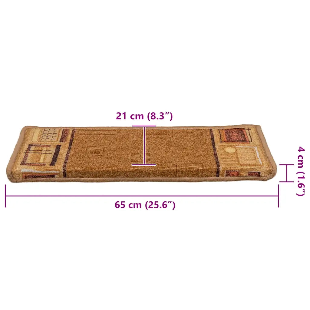 Tappetini per Scale Autoadesivi 5 pz 65x21x4 cm Beige 149840