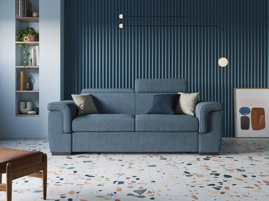 Giunone Divano letto mat. H18 200 cm (mat. 120x197 cm) nero