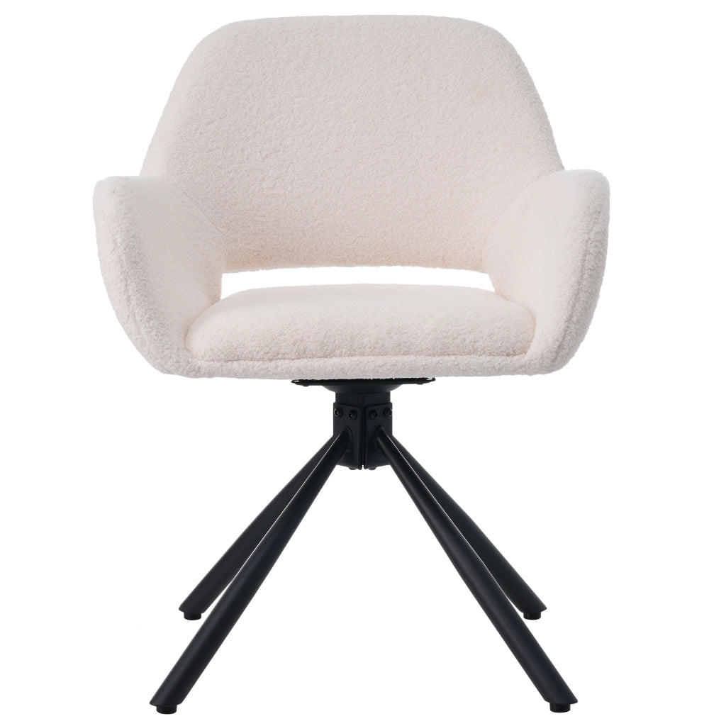 SEDIA Girevole con Braccioli Set da 6 pezzi Sherpa Bianco