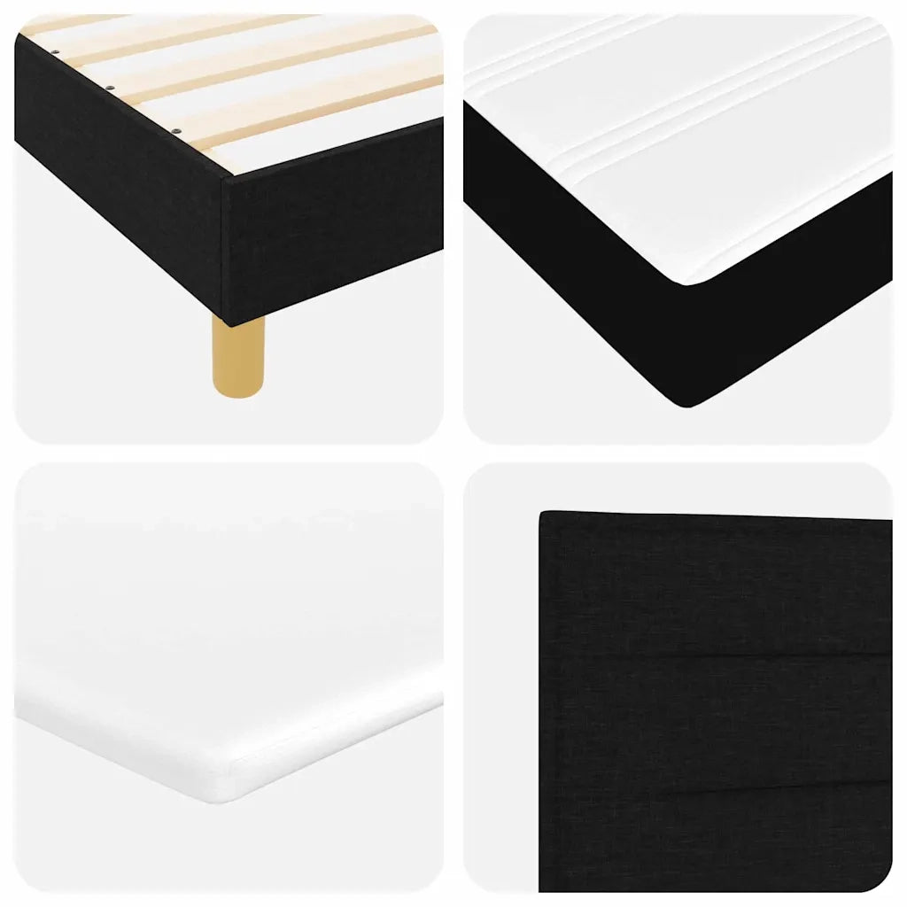 Letto a molle con materasso Nero 200 x 100 cm Tessuto 3341218