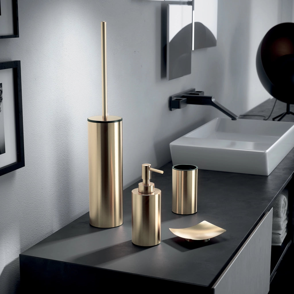 PORTASPAZZOLINI ELETTRA D.7XH12CM INOX COLOR ORO