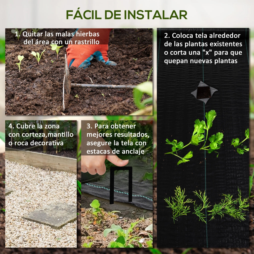 Tessuto Non Tessuto Giardino ¨C Minimal ¨C 2x25 m 60 g/m2 Nero