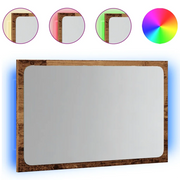 Specchio da Bagno | Specchio decorativo con Luci LED Legno Antico 60x8,5x38 cm