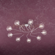WILLOW PLAFONIERA 9 LUCI VETRO TRASPARENTE 1098-PL9-TR