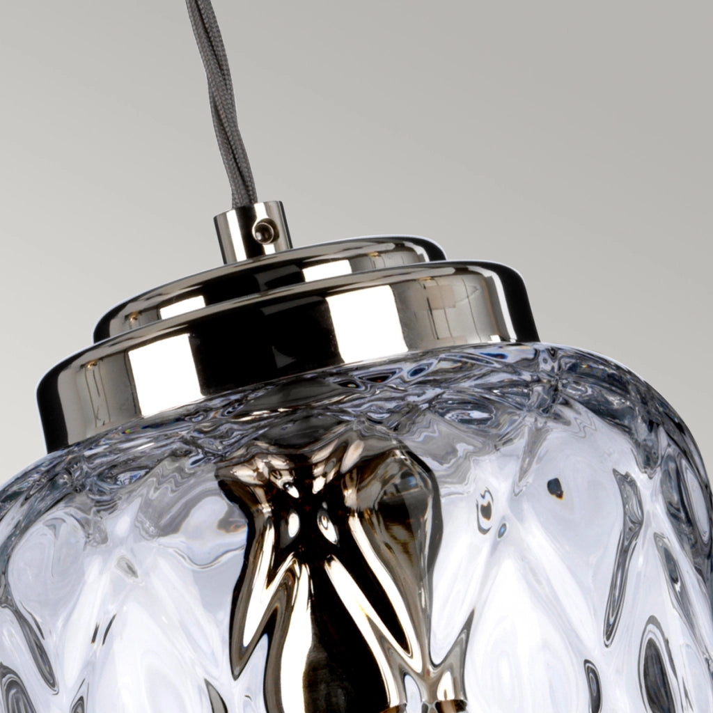 Lampada a sospensione Elstead Sola nichel vetro E27