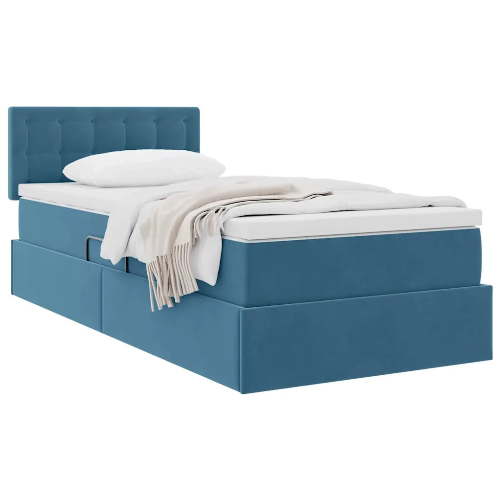 Letto con Contenitore Blu Scuro 90 x 200 cm Velluto 3370855