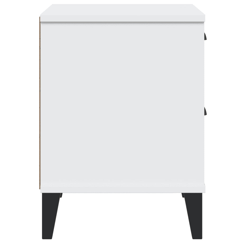 Comodino | Armadio da Notte | Mobiletto da notte VIKEN Bianco in Legno Multistrato