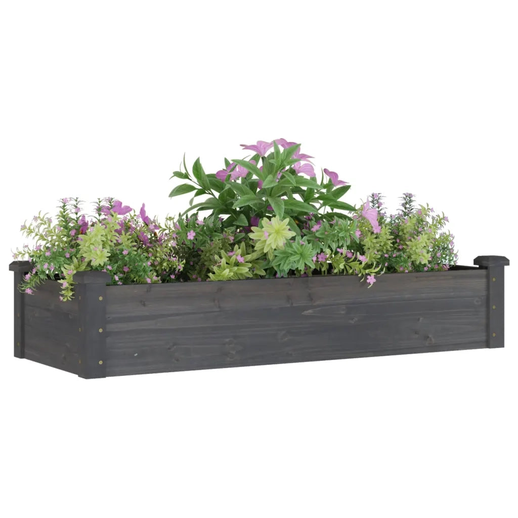 Fioriera Giardino con Fodera Grigia 120x45x25cm Massello Abete 364288