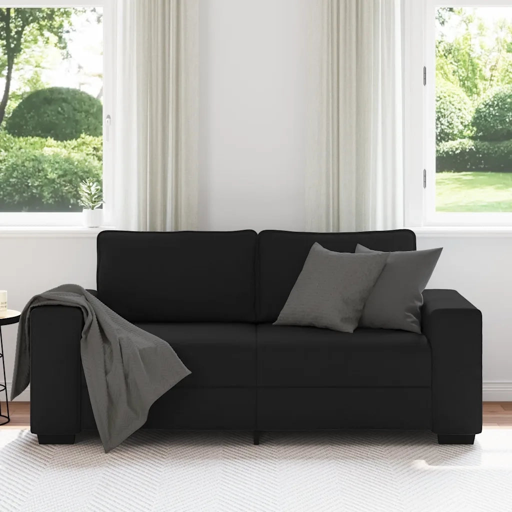 Divano a 2 Posti Nero 180x77x82 cm in Tessuto 4105168
