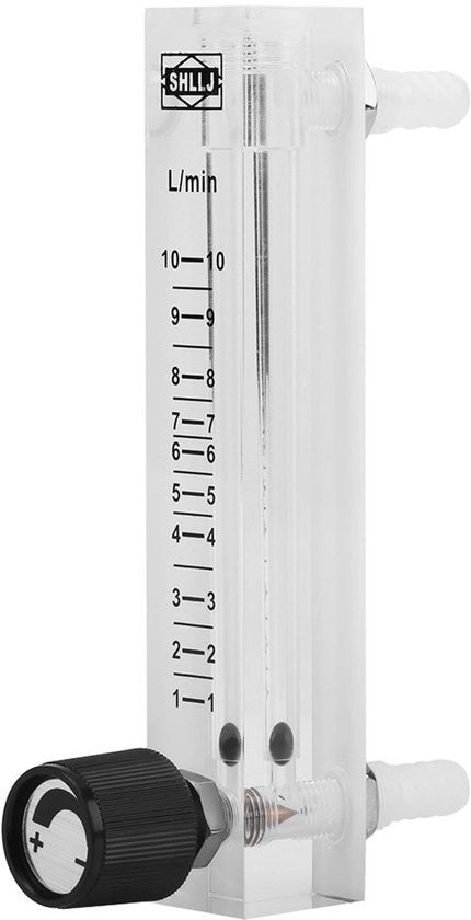 Misuratore di flusso di gas 1-10 LPM - Valvola regolabile - Misuratore di flusso d'aria - Misuratore di ossigeno - Connettore 8 mm - Precisione 5% - Misuratore di flusso