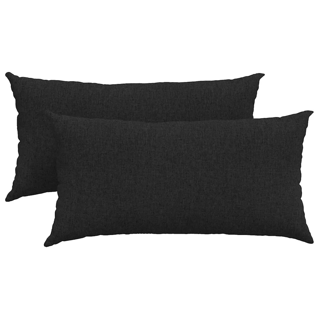Cuscini da Divano 2 pz | Cuscini per sedie Nero 80 x 40 cm Tessuto