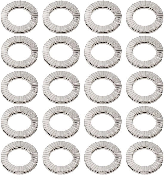Anelli di chiusura 20 pezzi - Borchie a doppia lastra - Diametro esterno 16,6 mm - Diametro interno 2,5 mm - M10 - Maggiore stabilità