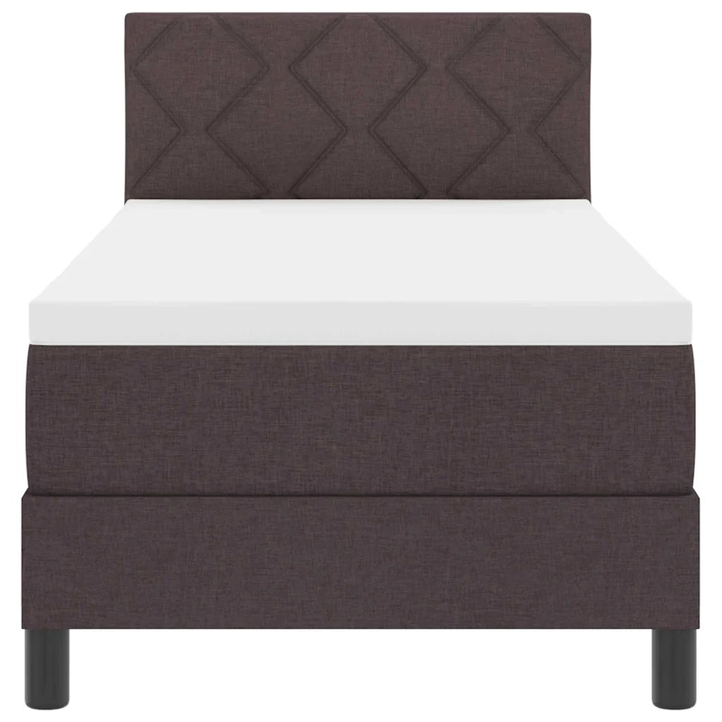 Letto a molle con materasso Marrone Scuro 80 x 200 cm Tessuto 3342243