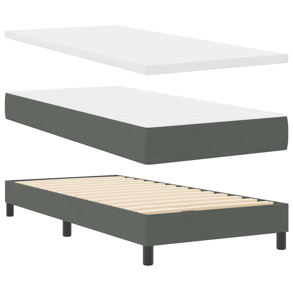 Letto a molle con materasso Grigio scuro 90 x 200 cm Tessuto 3342255